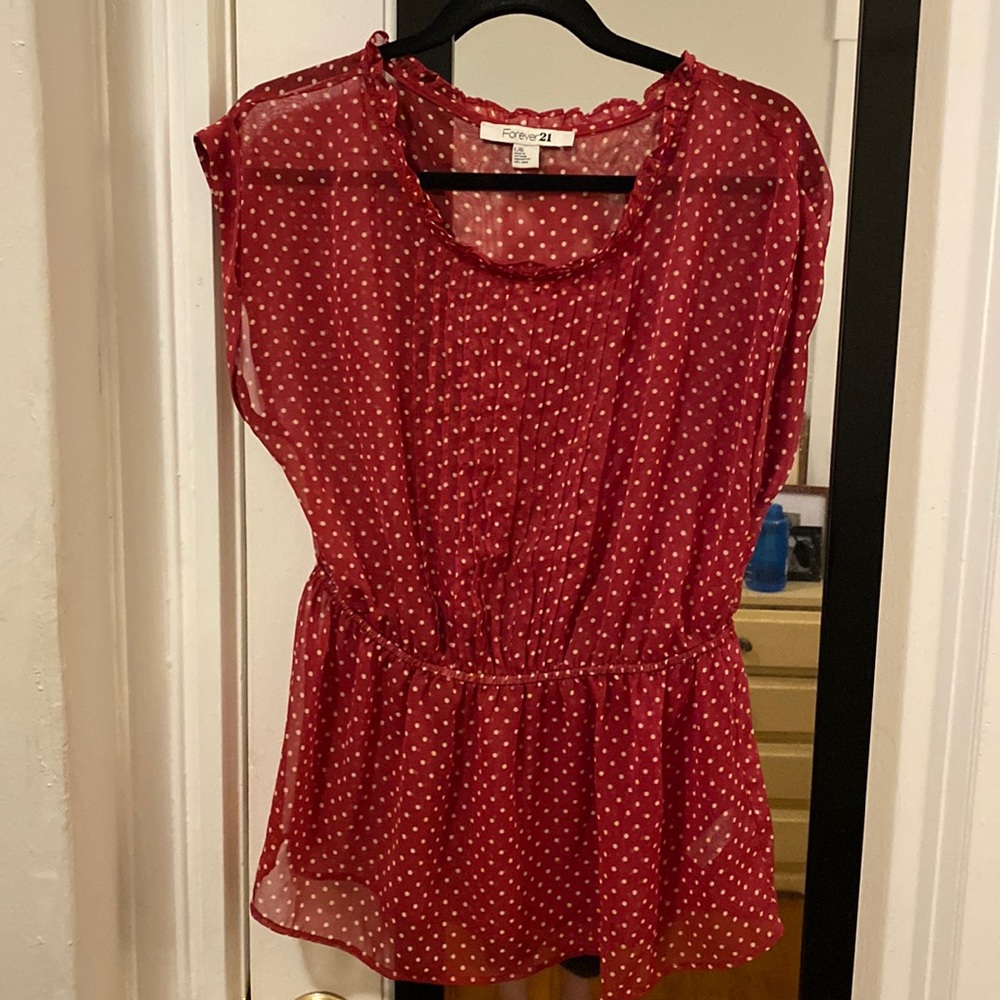 Pretty Polka Dot Forever21 Blouse